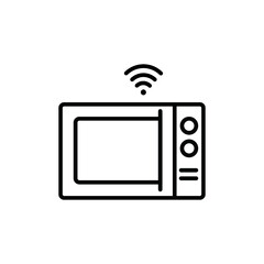 Microwave icon illustration in line style about internet of things for any projects, use for website mobile app presentation