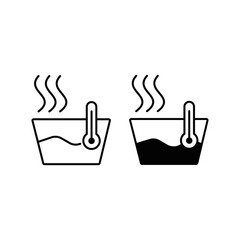 Hot water icon in black flat shape designstyle