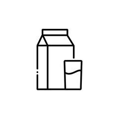Dairy icon in linear, outline icon isolated on white background