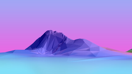 wireframe mountains background 3d rendering