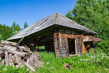 Obraz premium destroyed village houses