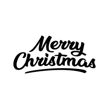 Merry Christmas with handwritten lettering, calligraphy with light background for logo, banners, labels, postcards, invitations, etc