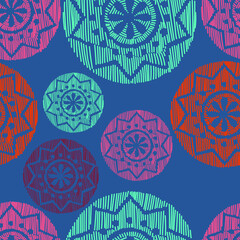Vector. Perforated color patterns, hand-drawn Papel Picado pattern. Hispanic Heritage Month. Polygonal pattern for web banner, poster, cover, splash, social network. Line sketch. Color.