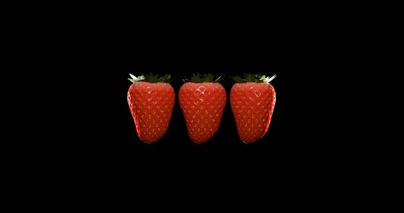 strawberry with the black background. 3d rendering