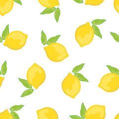 Seamless pattern with hand drawn lemons. Citrus fruits on a transparent background. Background for textiles, kitchen utensils and wrapping paper, background for site
