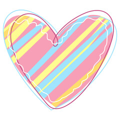 Illustration of decorative patterned heart. Celebration invitation or congratulation. Party and holiday decor.