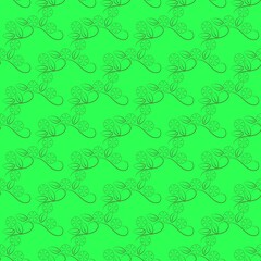 Summer pattern with green flowers on green