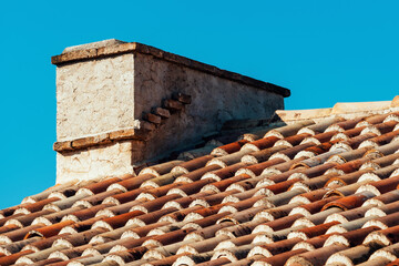 Old mediterranean style roof tiles
