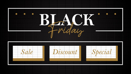 black friday landscape banner retro style special edition