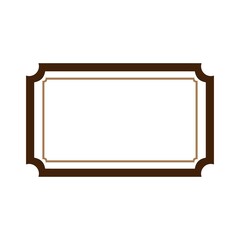 Brown frame with wavy line for photo