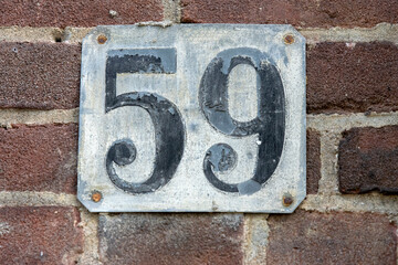 Close Up House Number 59 At Amsterdam The Netherlands 19-9-2021