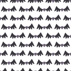 Obraz premium Cute illustrated halloween pattern. with cute and spooky bats Seamleass repeated background.