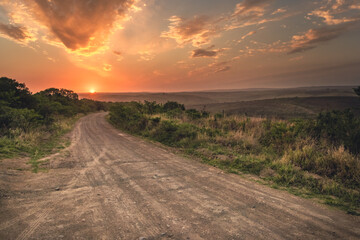 Beatiful Sunset and Landscape in South Africa