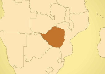 Zimbabwe map old vintage Africa