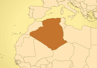Algeria map old vintage Africa