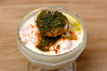 Dahi wada or dahi bhalla. This is delicious indian style food.