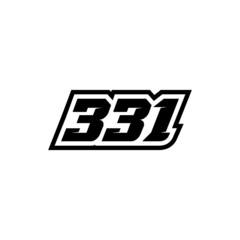 Racing number 331 logo on white background
