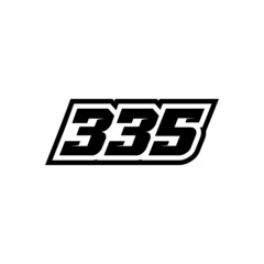 Racing number 335 logo on white background