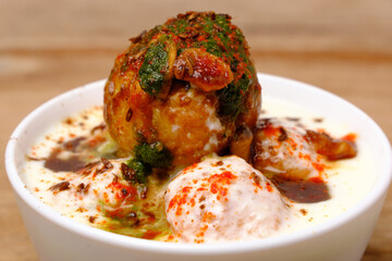 Dahi wada or dahi bhalla. This is delicious indian style food.