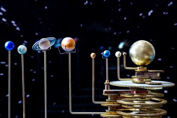 solar system model in black background © Dyachenko