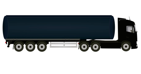 Black tanker truck. vector illustration