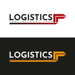 Transport Logistic Logo. With arrow moving forward for courier delivery or transportation and shipping service. Logistics company premium and luxury logo