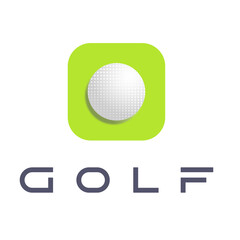 golf ball icon and green