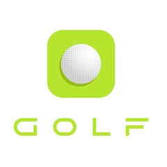 golf ball icon and green