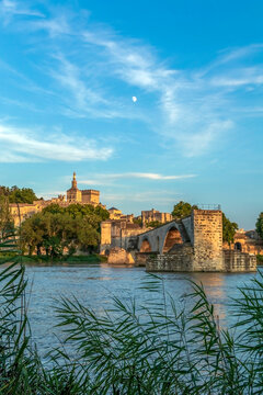 The Pont Saint-Benezet or Pont d'Avignon, a medieval bridge on the Rhone river in Avignon, France