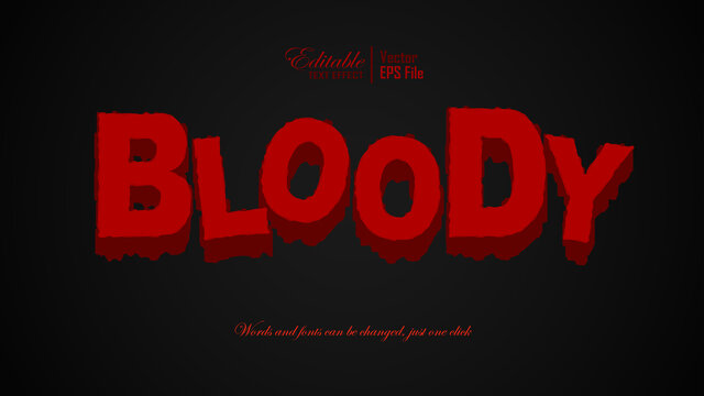 Editable Text Effect In Red Blood Style