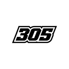Racing number 305 logo on white background