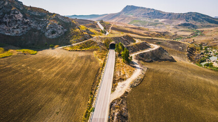 Sicilian Landscape Near Riesi and Sommatino, Province of Caltanissetta, Sicily, Italy, Europe