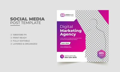 Fototapeta premium Digital business marketing social media post template