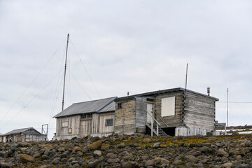 Russian research and polar expedition base in Tikhaya Bay (Tikhaya Bukhta) on Franz Josef Land...