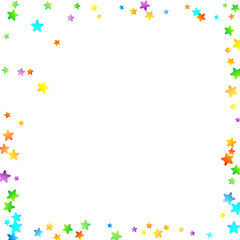 Rainbow Festive Confetti. Carnival Star Falling.