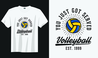 you just got served volleyball t-shirt design, Volleyball t-shirt design, Vintage volleyball t-shirt design, Typography volleyball t-shirt design, Retro volleyball shirt design illustration