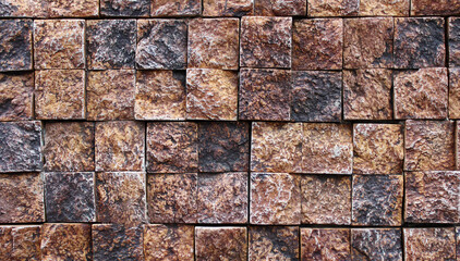 Square stone blocks on the facade