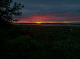 sunset over the lake