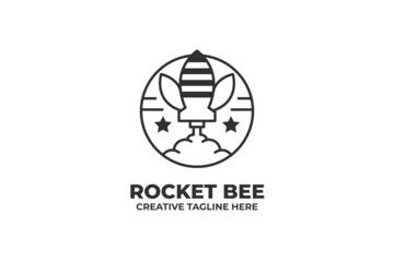 Rocket Bee Launch Business Logo