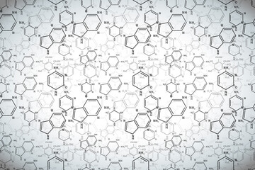 Fototapeta premium Different chemical nucleobases structures, scientific faded background