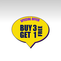 Vector illustration Buy 1 Get 1 Free, sale banner, discount tag design template, app icon.