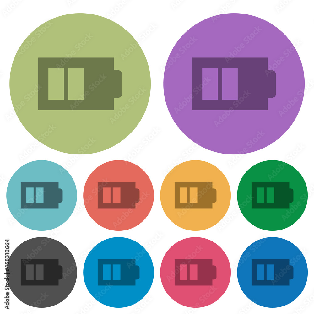 Poster half battery with two load units alternate color darker flat icons