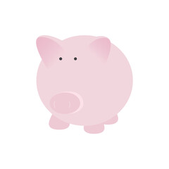 Pig Vector, Pig Icon, Pink Pig Cartoon, Piggy Bank, Farm Animal, Zoo Animal, Wild Pig Boar Vector Illustration Isolated Background