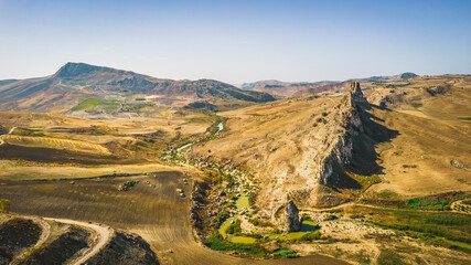 Salso River Valley Near Riesi and Sommatino, Province of Caltanissetta, Sicily, Italy, Europe