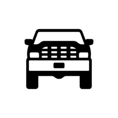 SUV icon. Off-road vehicle. Black silhouette. Front view. Vector simple flat graphic illustration. The isolated object on a white background. Isolate. - obrazy, fototapety, plakaty