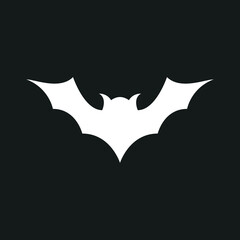 Bat Vector Icon, Halloween Bat Background, Bat Silhouette, Cave Animal, Vampire Template, Scary Bat Drawing, Vector Illustration Background