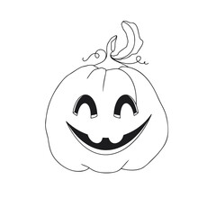 Pumpkin with a smiling face. Halloween pumpkin. Happy Halloween Vector