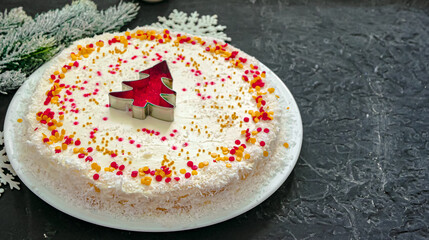 Homemade christmas cake background