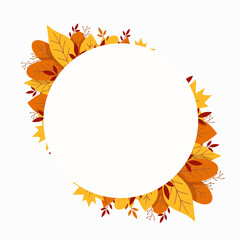 Autumn frame with yellow leaves and branches, for greetings, wallpapers, fashion.