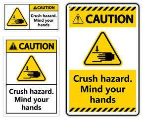 Warning Crush hazard Mind your hands Sign